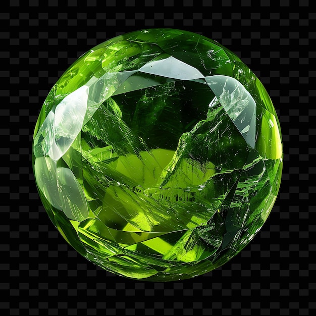 un diamant vert avec le mot le nom dessus