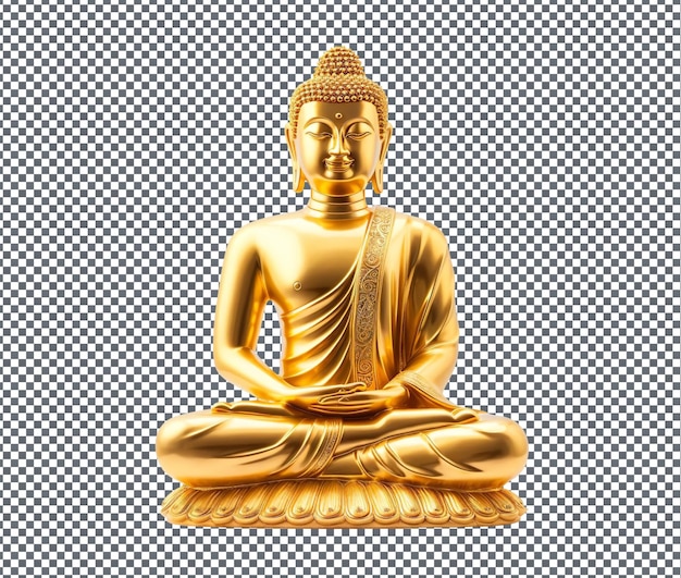 Die entzückende goldene Buddha-Statue, isoliert auf durchsichtigem Hintergrund