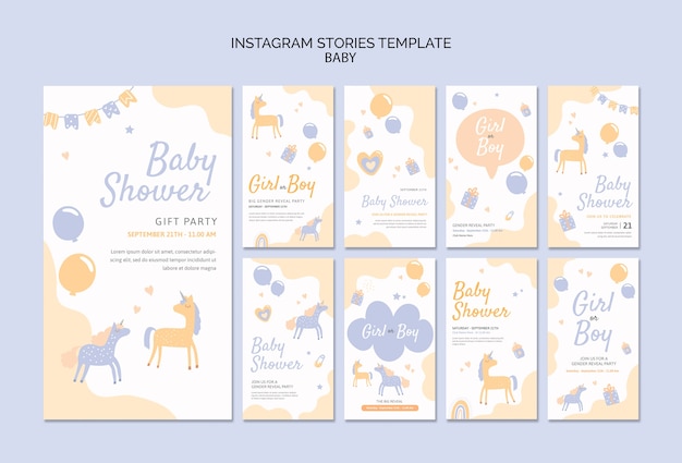 PSD disegno del modello di instagram baby shower