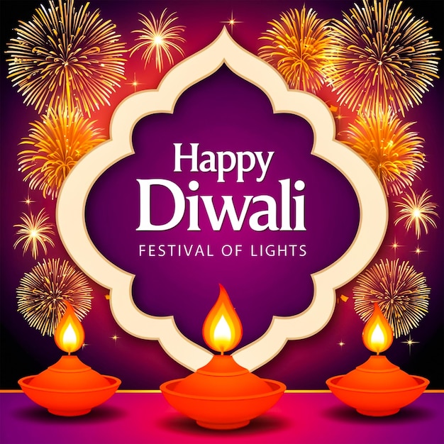 Disegno di post sui social media di Diwali