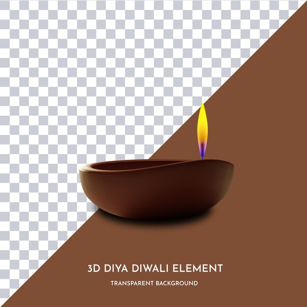 PSD diwali diya elemento stile 3d