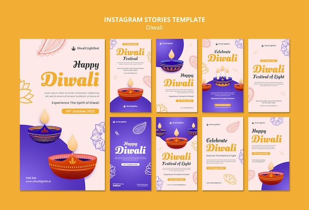 Diwali Feier Instagram Geschichten