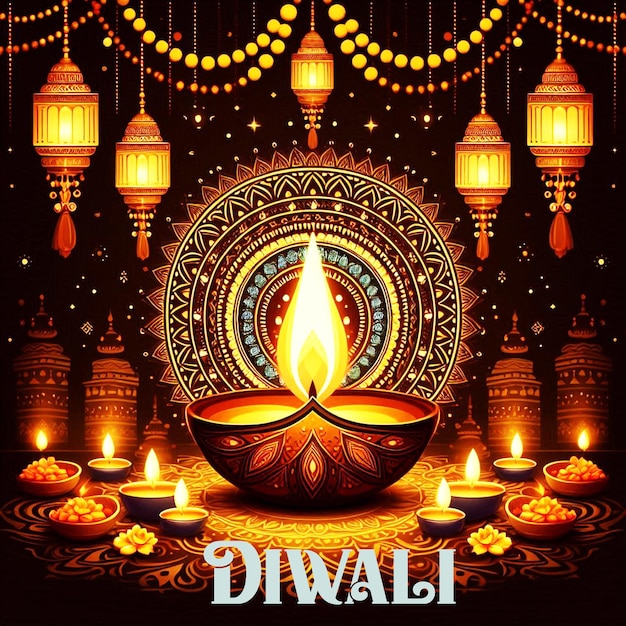 Diwali-Post-Design für soziale Medien