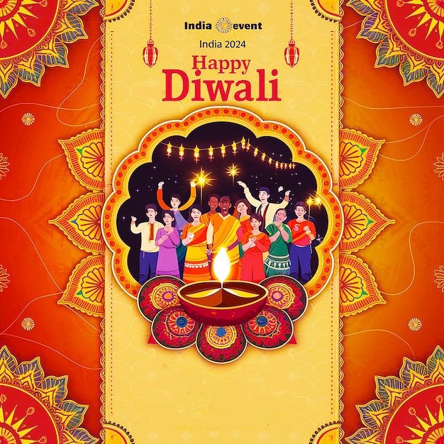 Diwali-Poster und -Karte