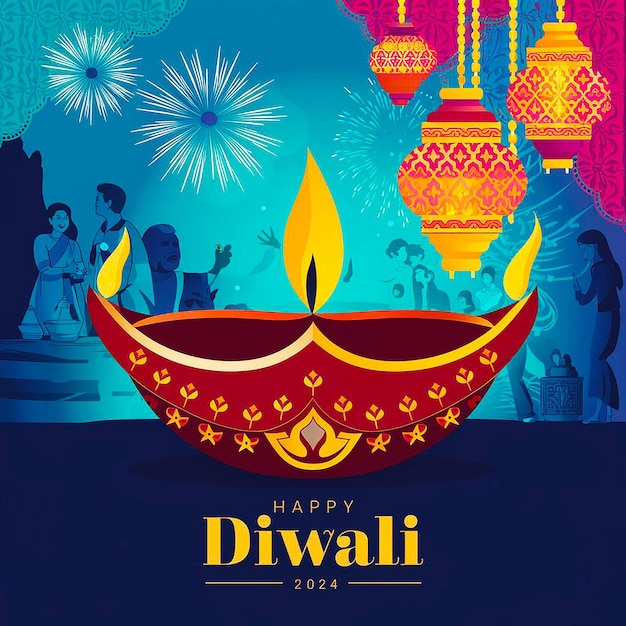 PSD diwali-poster und -karte