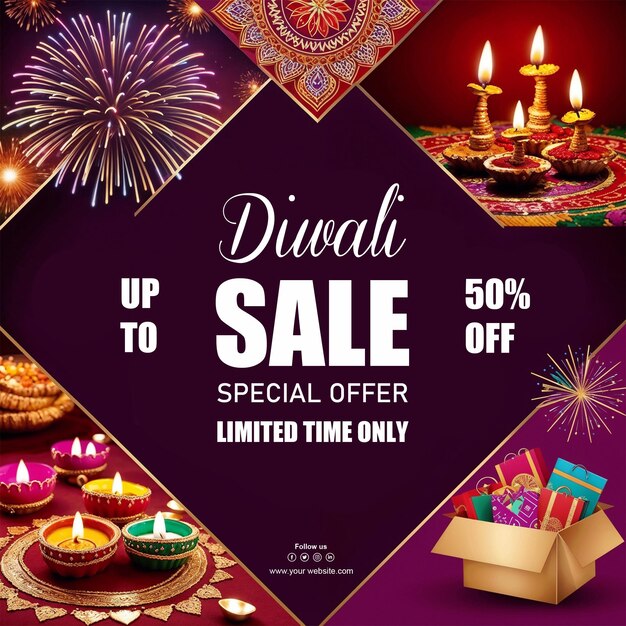 PSD diwali-sonderangebot psd social media poster-vorlage