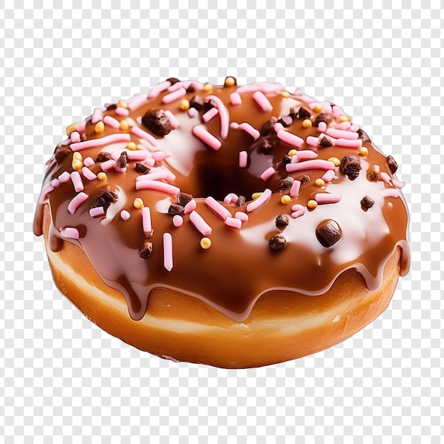 Donut isolato stile png con sfondo bianco generativo IA