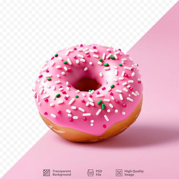 un donut rose avec des éclaboussures et un fond rose avec un fond rose.