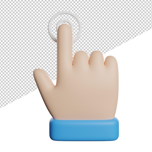 PSD double tap cliquez sur l'illustration de l'icône de rendu 3d vue de face sur fond transparent