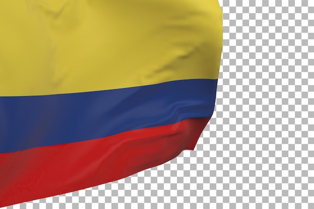 Drapeau de la Colombie isolé. Agitant la bannière. Drapeau national de la Colombie