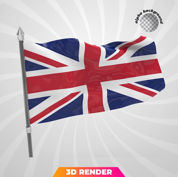 PSD drapeau du royaume-uni design rendu 3d