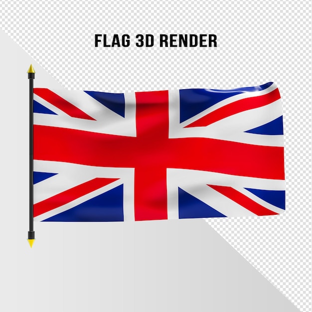 PSD drapeau du royaume-uni rendu 3d