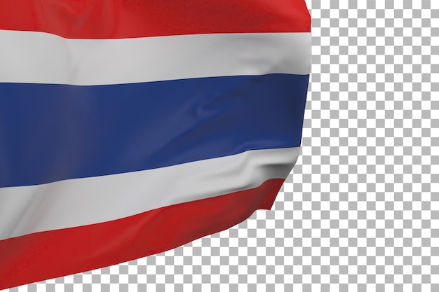 Drapeau de la Thaïlande isolé. Agitant la bannière. Drapeau national de la Thaïlande