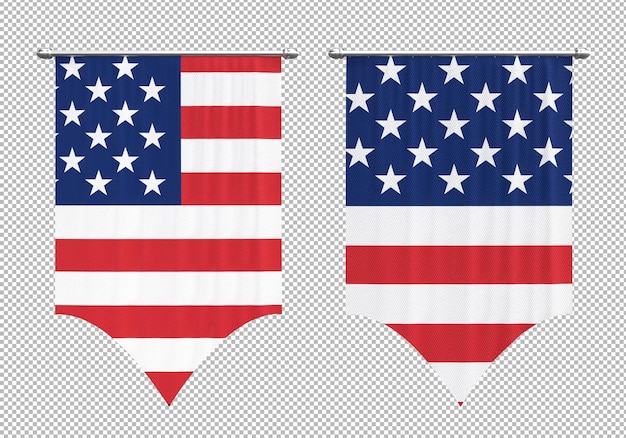 PSD des drapeaux américains sur des transparents.