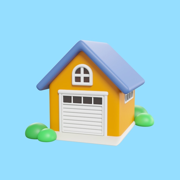 Dreidimensionales Immobilien-Icon-Mock-up