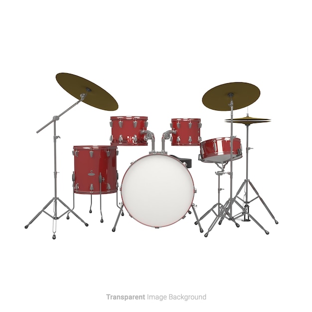 PSD drumkit sur un fond blanc isolé rendu 3d