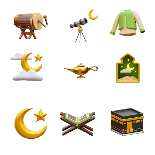 PSD e ramadan eid mubarak 3d icon