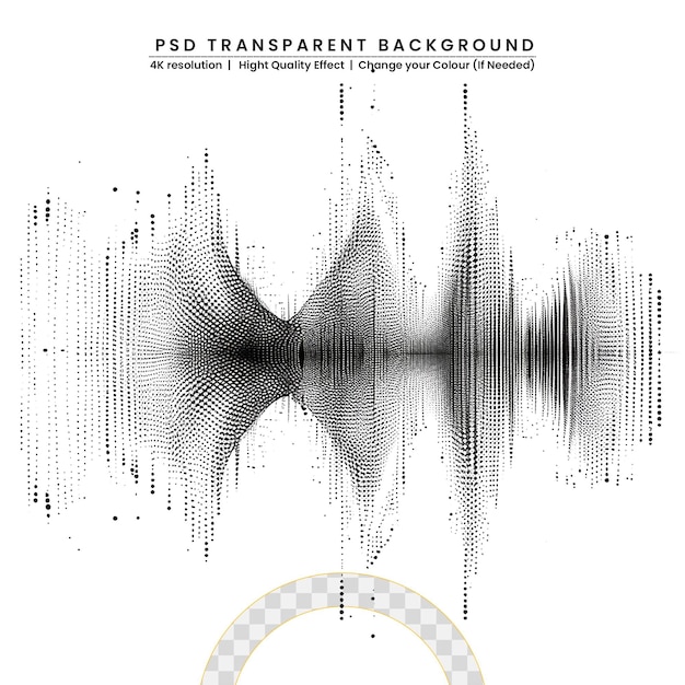 PSD écho vectoriel d'une onde audio sur un fond transparent