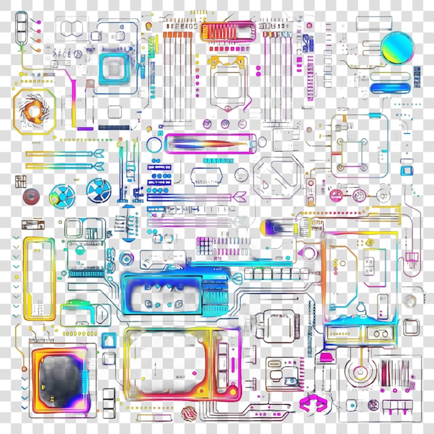 PSD éclairage rgb vecteur d'arrière-plan transparent élément sur fond transparent