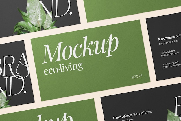 PSD eco living branding visitenkarten mockup vorlage design psd