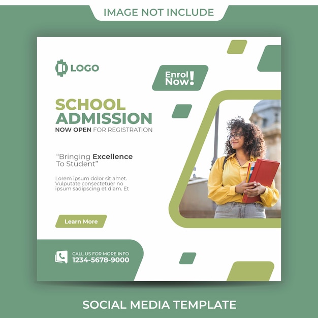 Editierbarer Schuleintritt Green Style Education Poster Banner