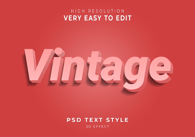 Efeito 3DText vintage