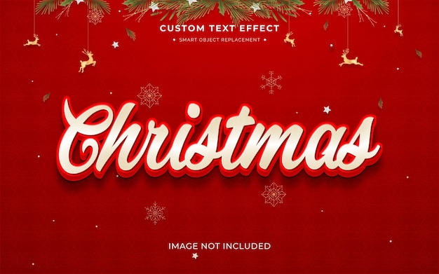 PSD efeito de estilo de texto 3d de natal vermelho