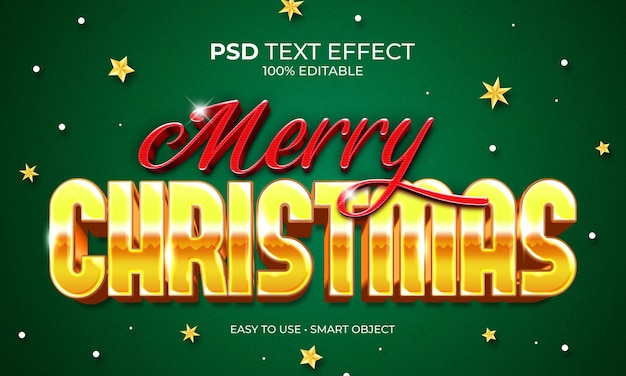 PSD efeito de texto de feliz natal