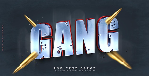 PSD efeito de texto de gangue 3d