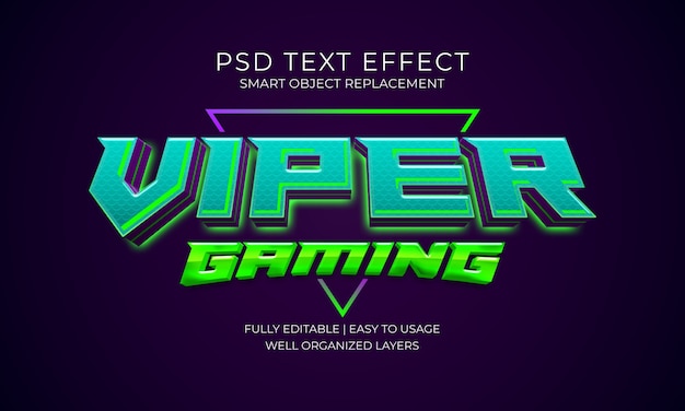 PSD efeito de texto de jogo viper