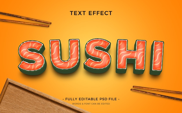 efeito de texto de sushi