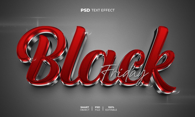 Efeito de texto editável 3D da Black Friday