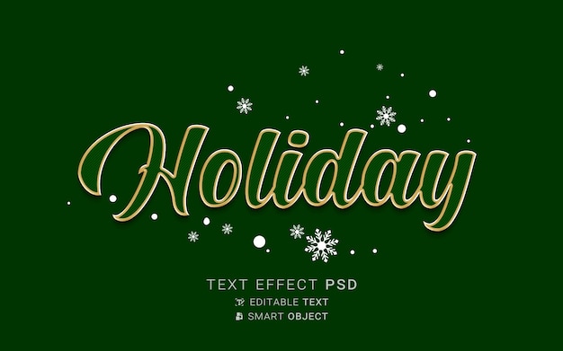 PSD efeito de texto festivo de natal