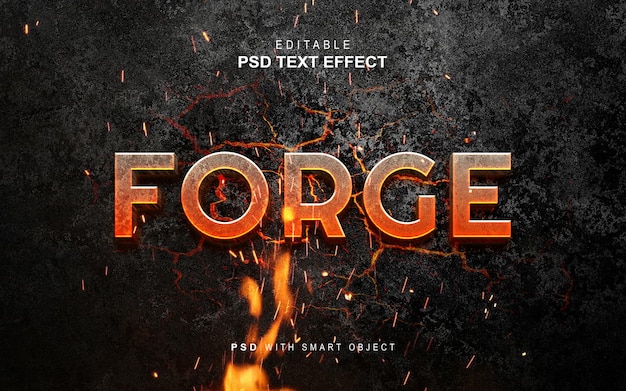 Effet de forgeage du texte