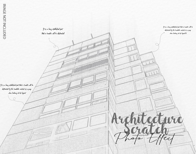 PSD effet photo de grattage d'architecture