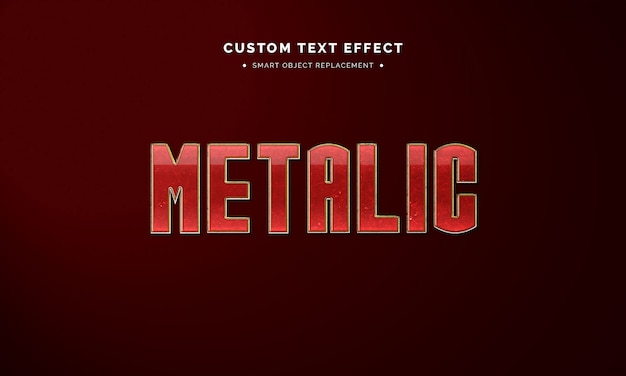 Effet de style de texte 3d métallique rouge