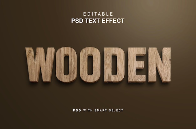 Effet de style de texte en bois