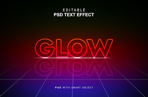 PSD effet de style de texte lumineux