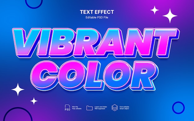 PSD effet de texte à couleurs vives