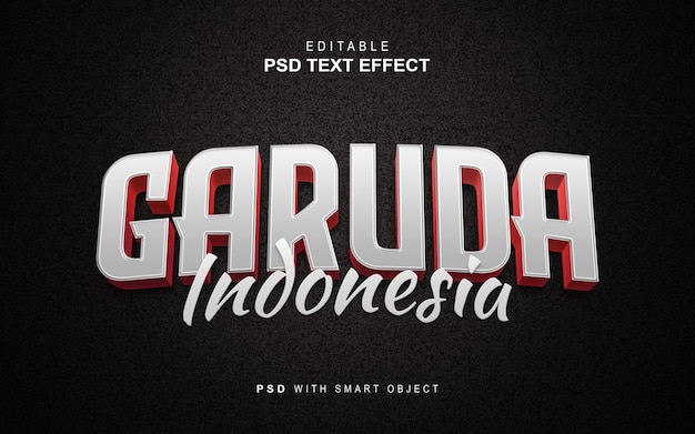 Effet de texte Garuda 3D psd