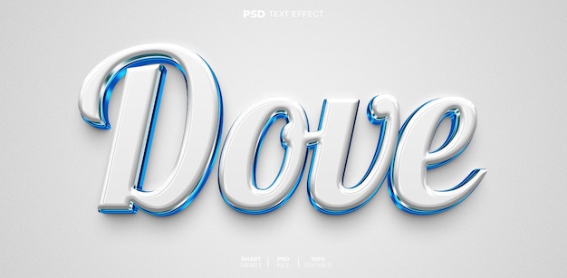 Effet de texte modifiable 3D Dove