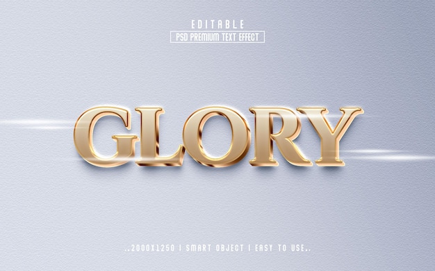 Effet De Texte Modifiable Glory 3d PSD Premium