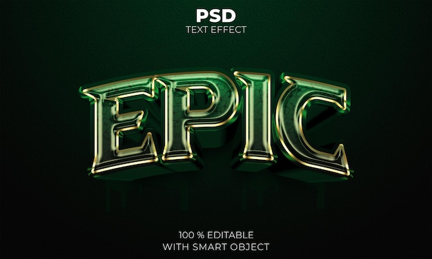 Effet de texte modifiable Green Epic 3D