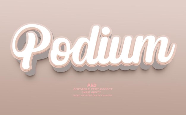 PSD effet de texte modifiable psd 3d du podium