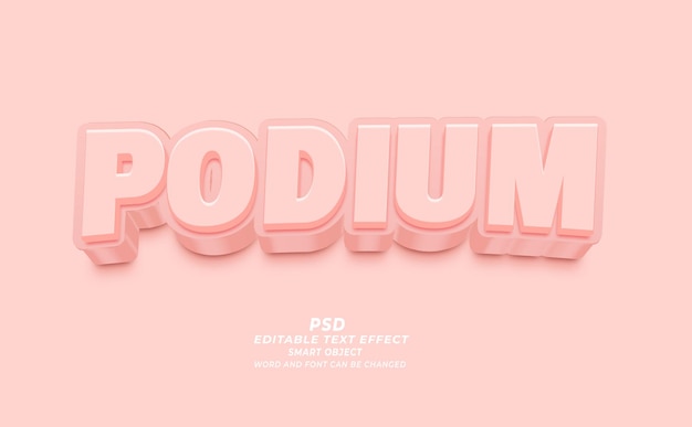 Effet de texte modifiable PSD 3D du podium