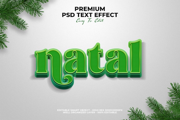 Effet de texte natal 3D