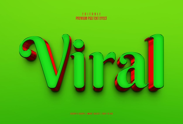 Effet de texte psd 3d premium modifiable viral