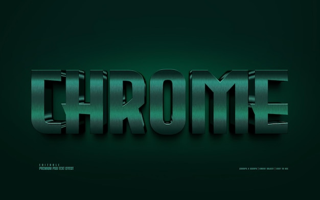 Effet de texte psd premium modifiable chrome