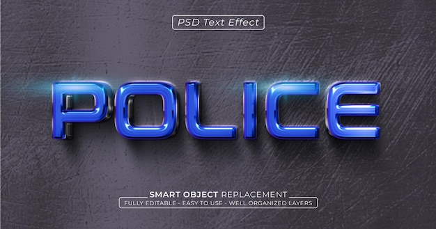 PSD effet de texte de style 3d éditable en texte brillant de la police