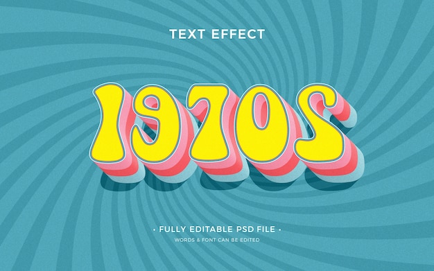 effet de texte de style années 70